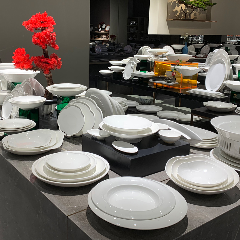 盘子/陶瓷盘/盘子碗/陶瓷盘子/不锈钢水果托盘白底实物图