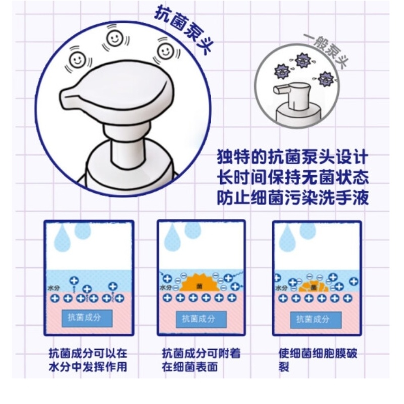 日本 狮王洗手液清新香型家庭儿童洗手液清洁手部细菌消毒250ml/瓶详情图3