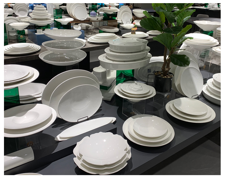 陶瓷餐具创意花边盘子炒菜盘中式餐厅简约纯白圆盘批发可定制详情8