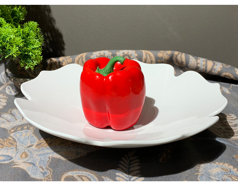 陶瓷餐具创意花边盘子炒菜盘中式餐厅简约纯白圆盘批发可定制详情6