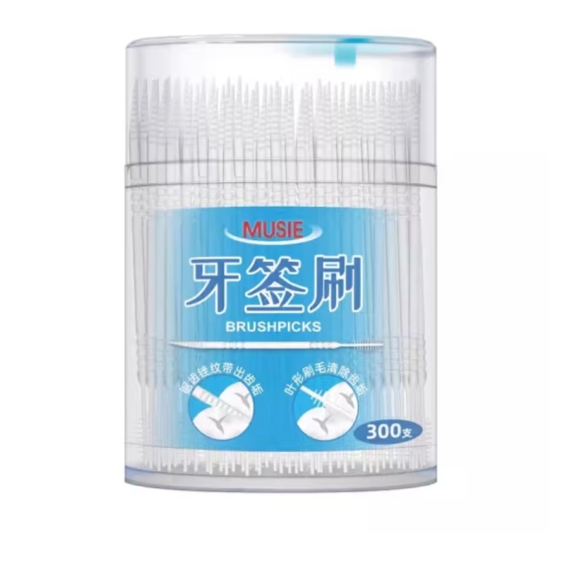 牙线/牙签/小鹿妈妈/牙線/木头牙签白底实物图