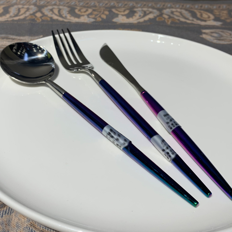 酒店用品西餐餐具不锈钢叉子勺子 家用刀叉勺三件套牛排刀叉套装详情图2