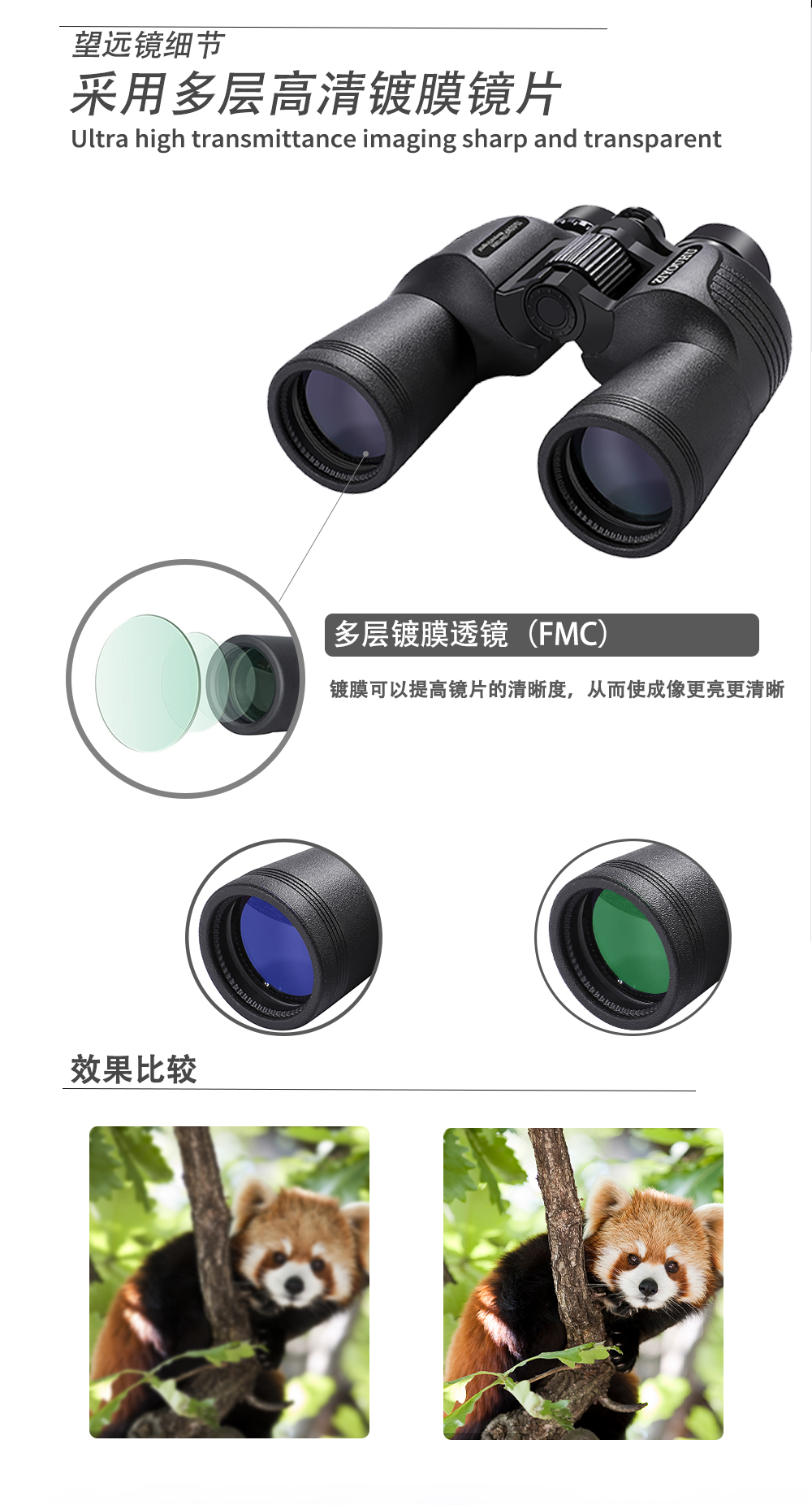 自由虎ZIYOUHU DE8-24x50追行者8-24x50保罗双筒望远镜大视野微光夜视望远镜高倍高清 pic 2
