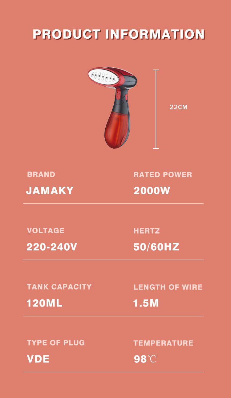 JAMAKY 手持挂烫机家用小型熨斗熨烫机蒸汽烫斗便携宿舍烫衣服 JMK1015详情9