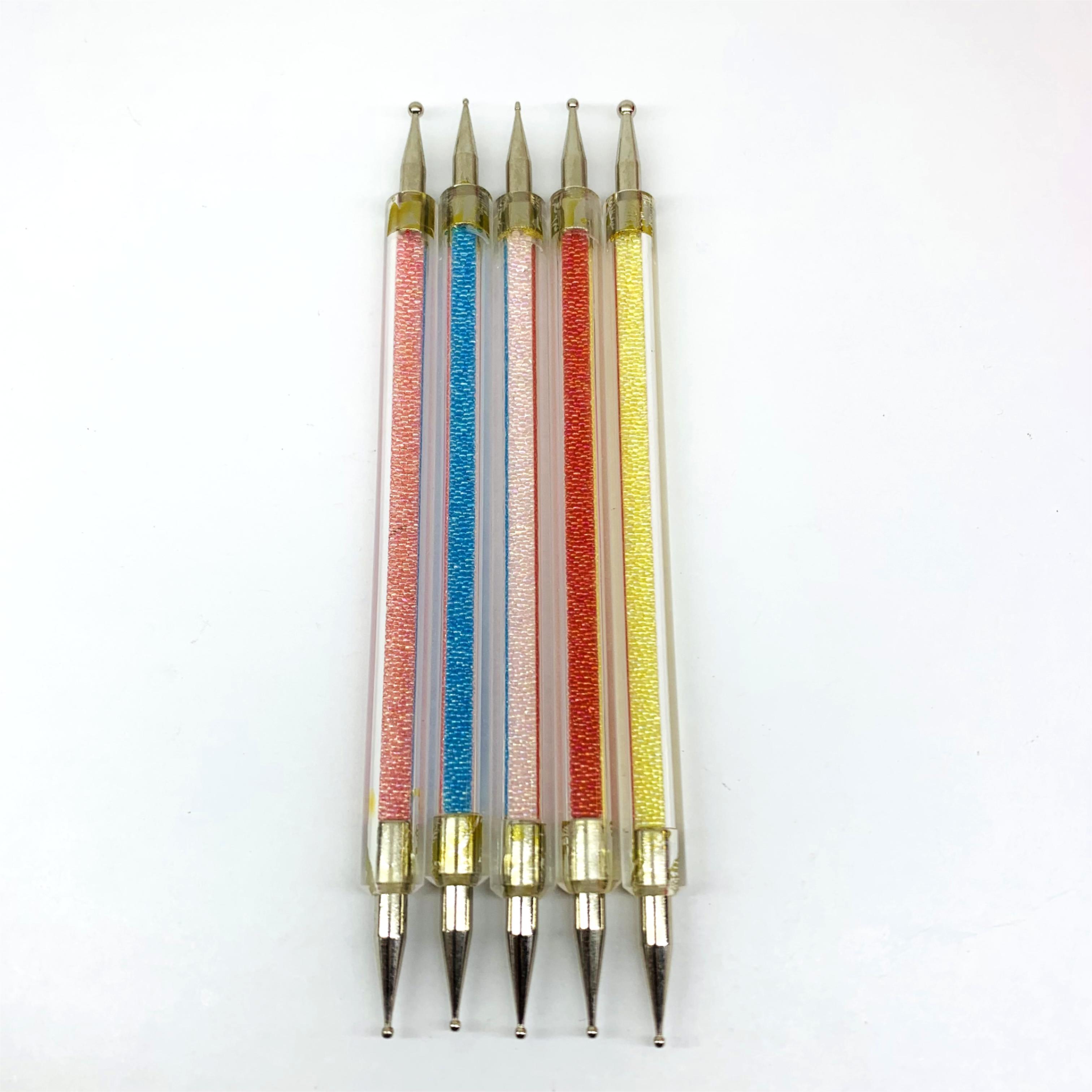 267 5 sets of transparent bead rod point drill pen Double head point drill pen point flower pen point needle hook flower pen