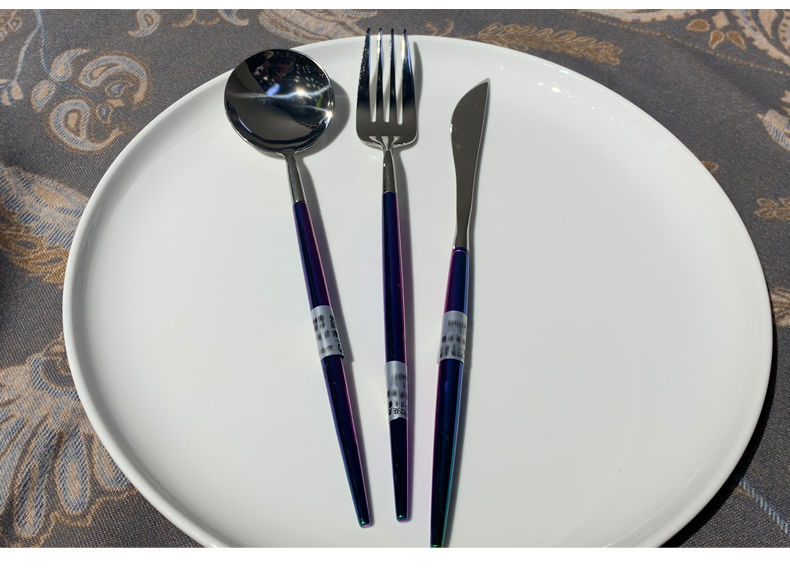 酒店用品西餐餐具不锈钢叉子勺子 家用刀叉勺三件套牛排刀叉套装详情1