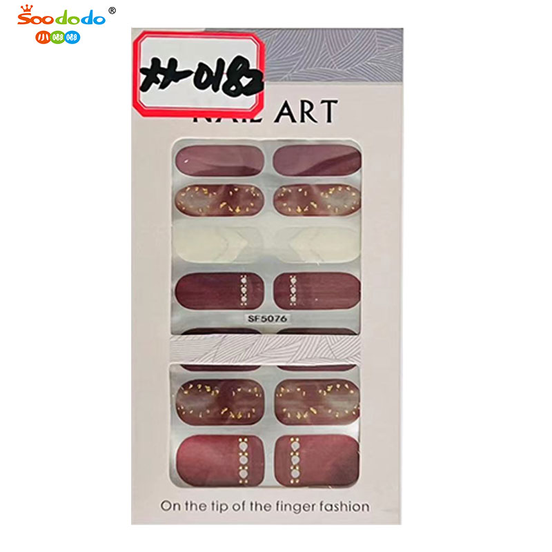 Soododo XDXX-0182 wear nail art piece fake nail products removable summer lemon ice through popular Douyin hot nail sale