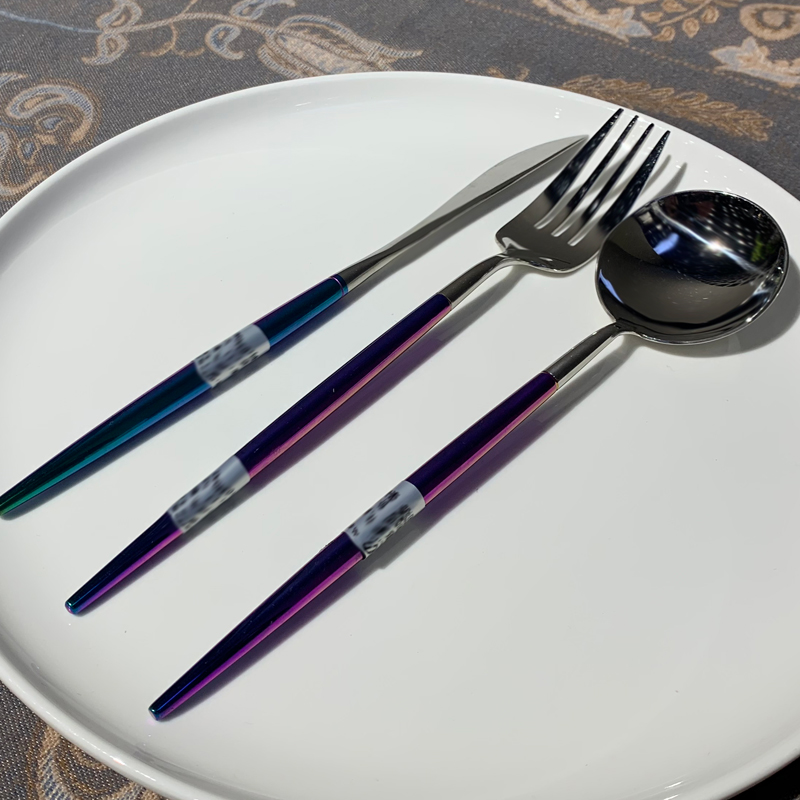 酒店用品西餐餐具不锈钢叉子勺子 家用刀叉勺三件套牛排刀叉套装详情图1