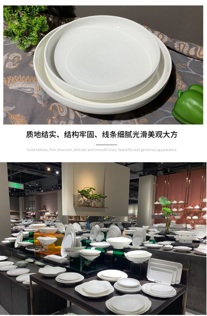 Ceramic hotel supplies: 8-inch and 10-inch round soup bowls, tall white thickened large soup bowls, new-style Western restaurant kitchen tableware pic 7