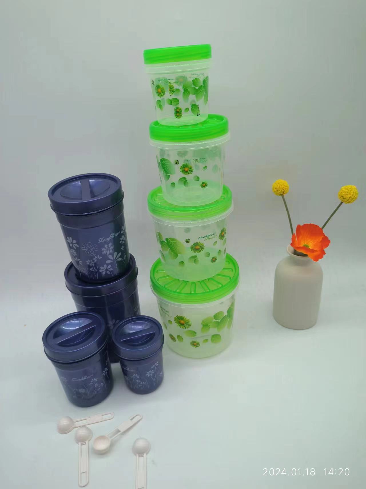 5-piece set of sealed food storage containers with LIDS for the refrigerator Specification drawing