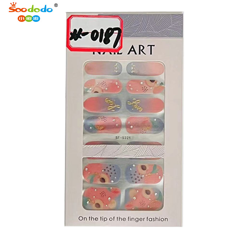 鑫都文化集团荣耀出品XDXX-0187定制不照灯凝胶甲油膜指甲贴ins美甲贴diva光疗指甲贴