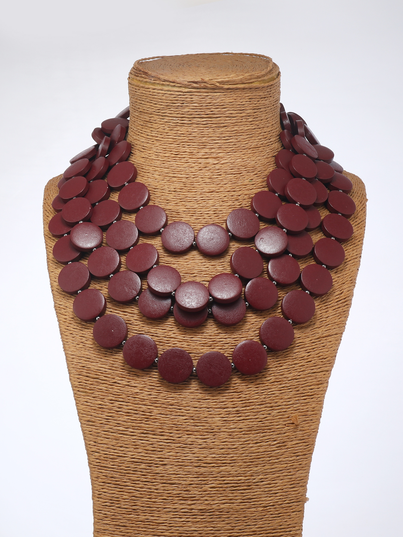 The New Boho Tropical Style Ethnic Style Retro Handmade Beaded Multi-Layer Necklace Fu Coconut