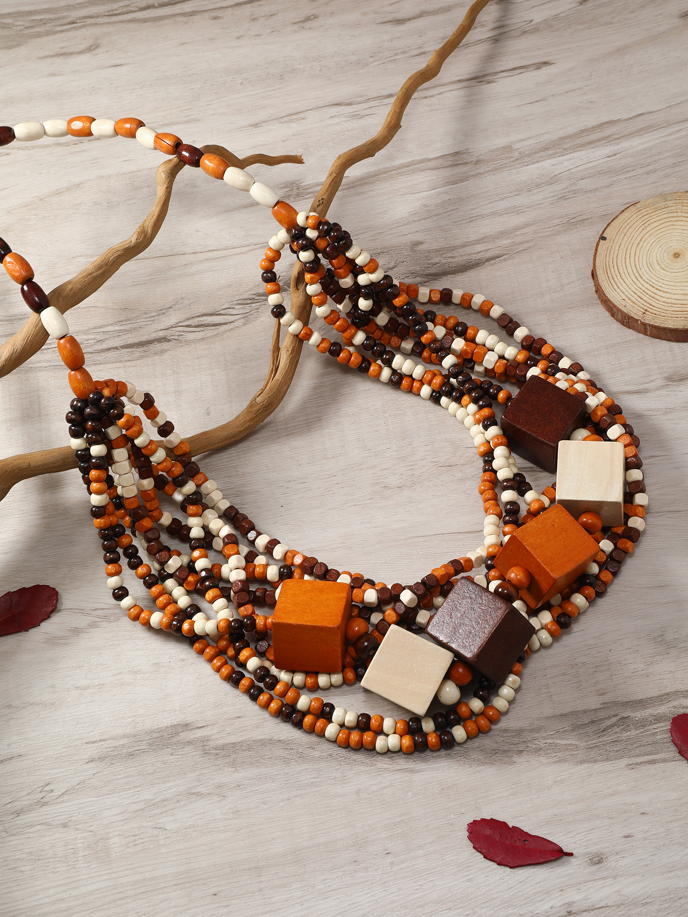 The New Boho Tropical Style Ethnic Style Retro Handmade Beaded Multi-Layer Necklace Fu Coconut Application Scenario