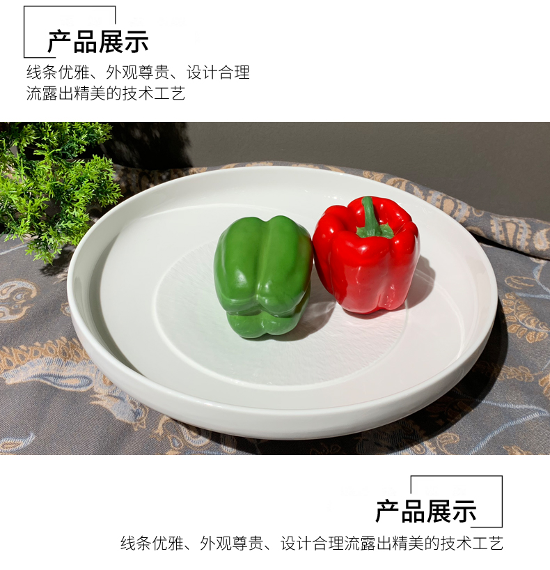 Ceramic hotel supplies: 8-inch and 10-inch round soup bowls, tall white thickened large soup bowls, new-style Western restaurant kitchen tableware pic 4