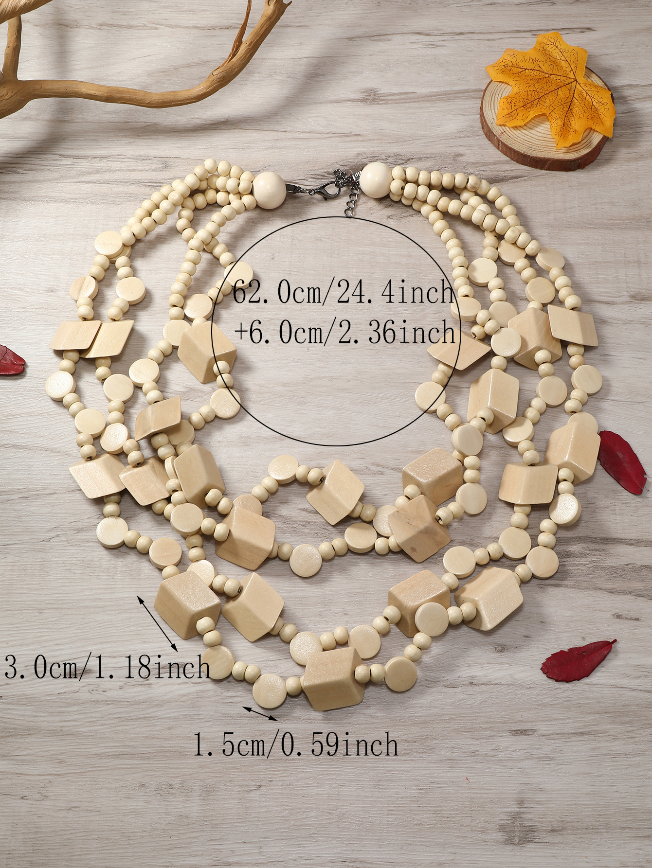 New Ethnic Style Bohemian Tropical Style Vintage Handmade Beaded Multi-Layer Necklace Formosa Coconut details Picture