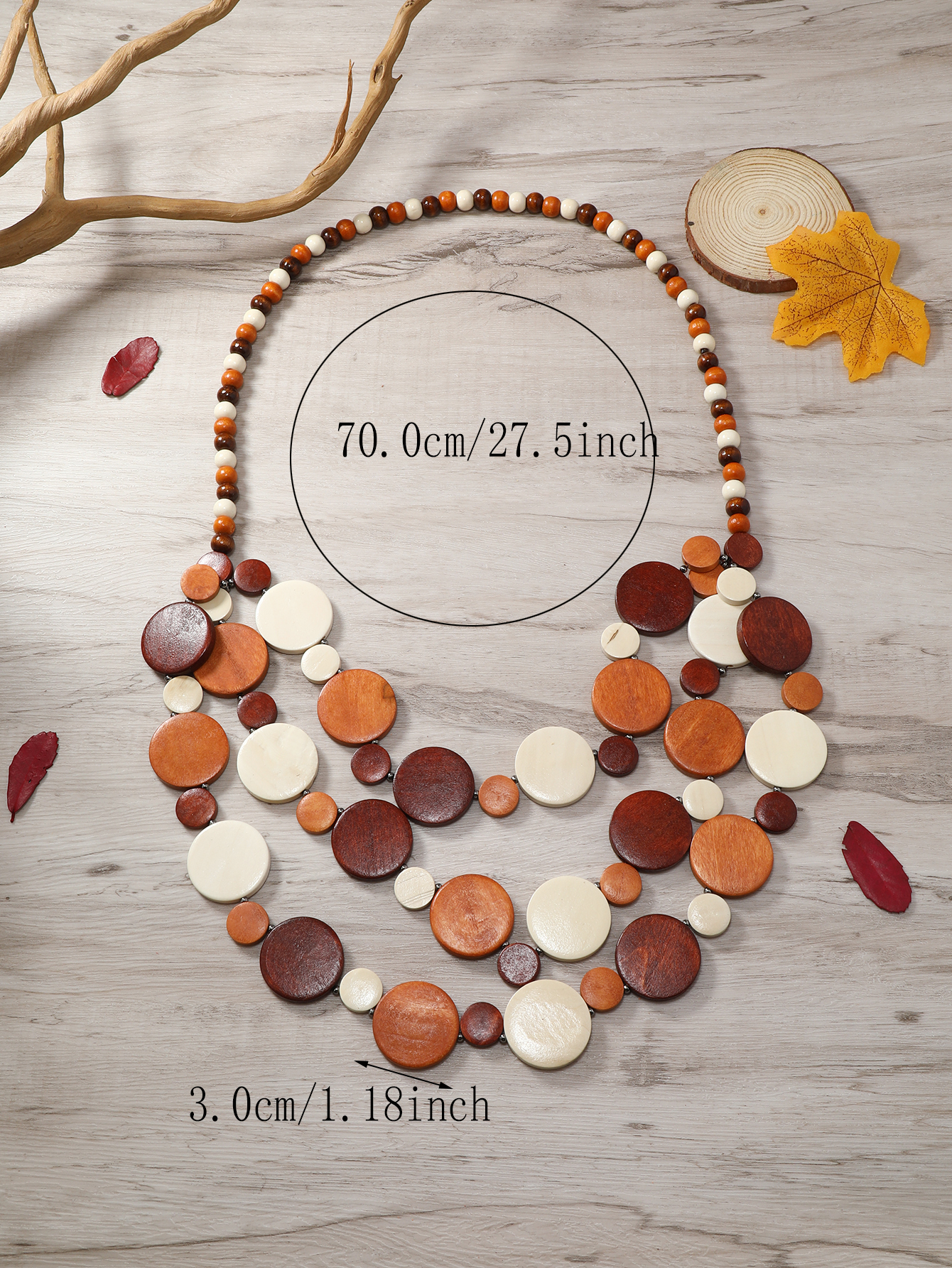 新款波西米亚热带风情民族风复古手工串珠多层项链 福椰椰产品图