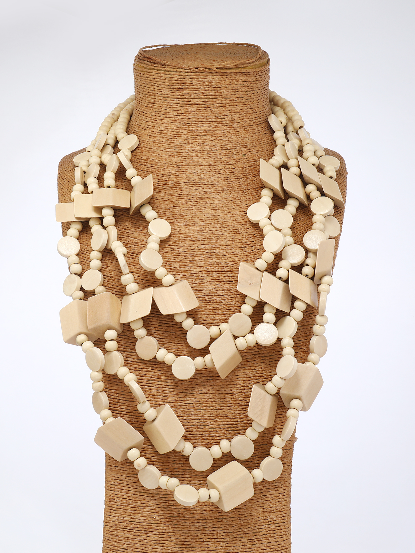 New Ethnic Style Bohemian Tropical Style Vintage Handmade Beaded Multi-Layer Necklace Formosa Coconut