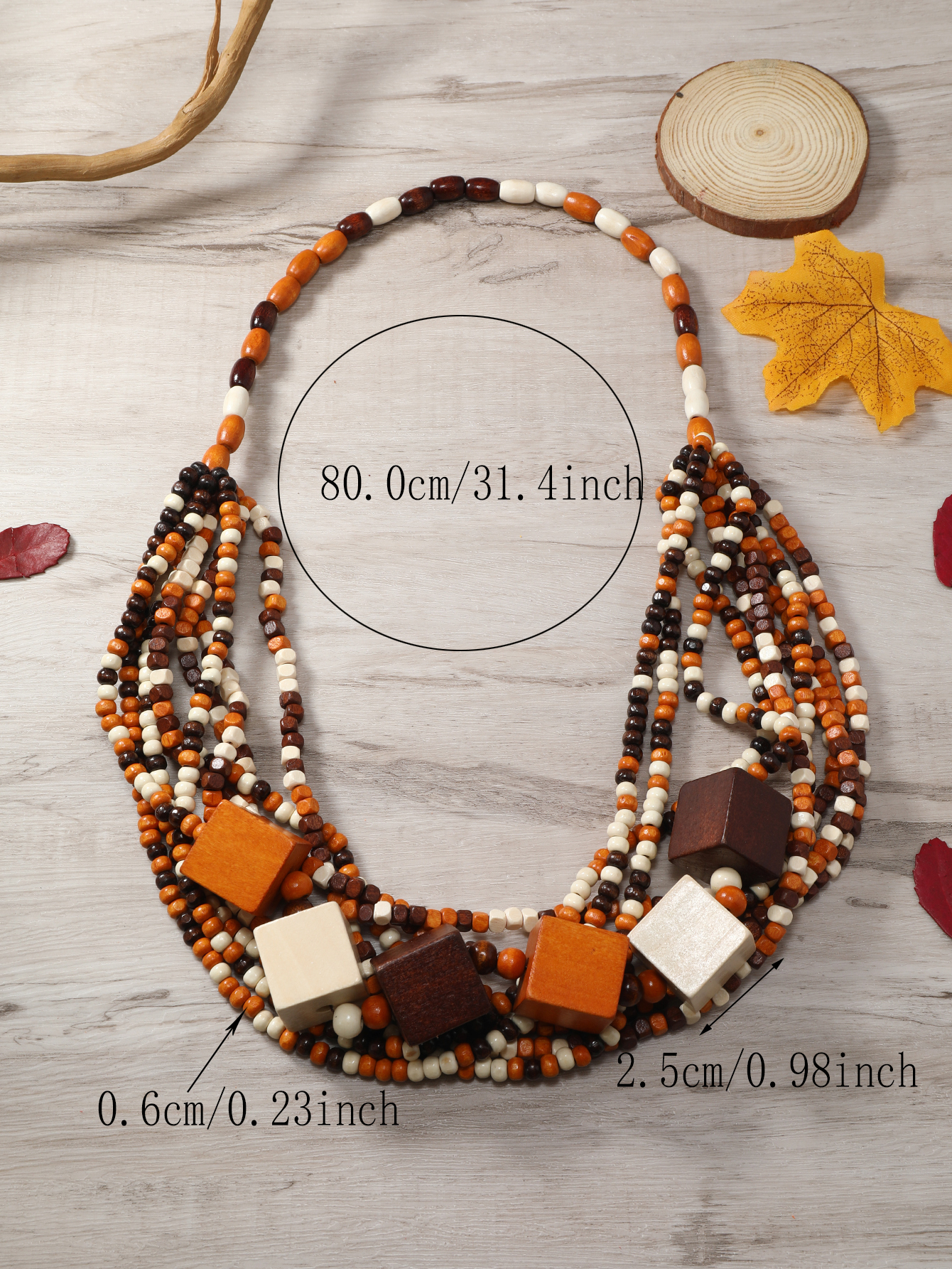 The New Boho Tropical Style Ethnic Style Retro Handmade Beaded Multi-Layer Necklace Fu Coconut details Picture