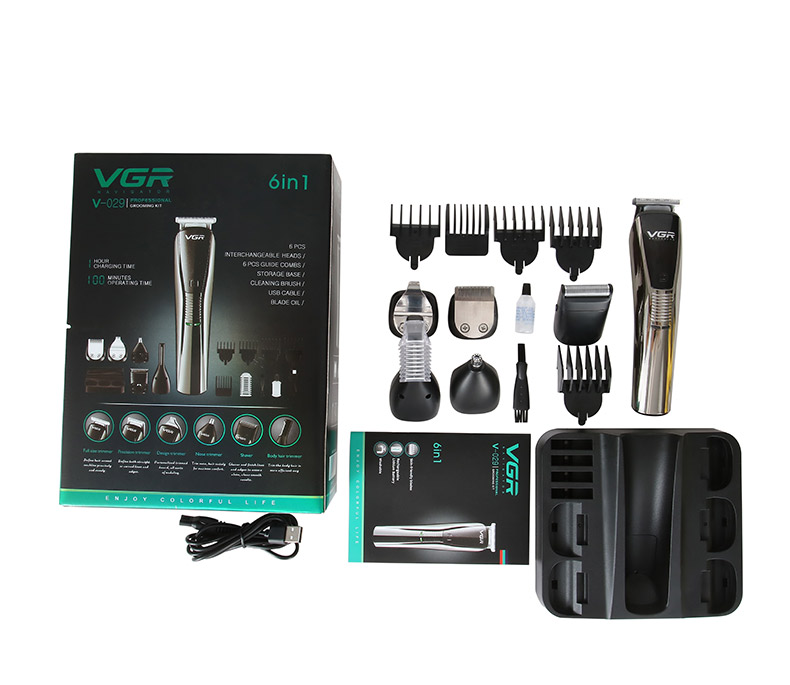 VGR029多功能理发器USB充电跨境专供男士套装电推剪剃须刀修剪器详情7