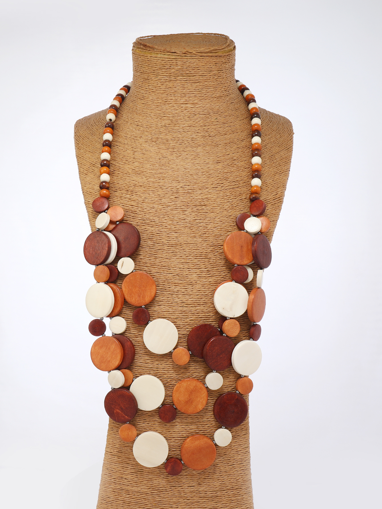 新款波西米亚热带风情民族风复古手工串珠多层项链 福椰椰细节图