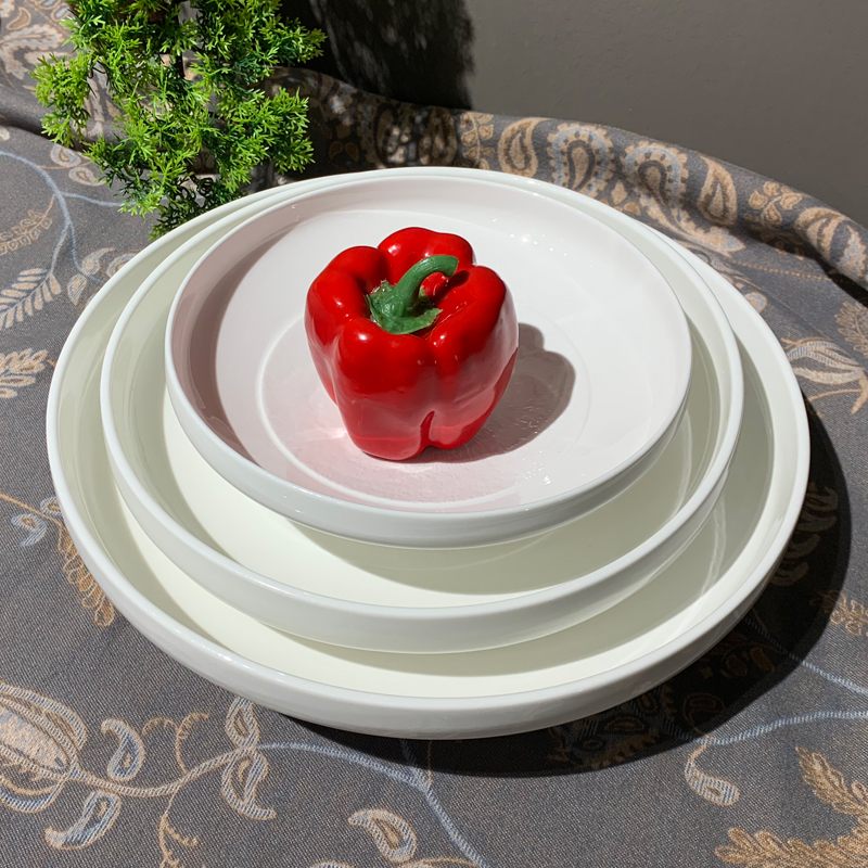Ceramic hotel supplies: 8-inch and 10-inch round soup bowls, tall white thickened large soup bowls, new-style Western restaurant kitchen tableware Specification image