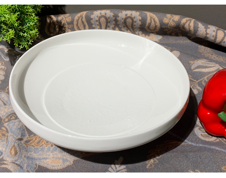 Ceramic hotel supplies: 8-inch and 10-inch round soup bowls, tall white thickened large soup bowls, new-style Western restaurant kitchen tableware pic 6