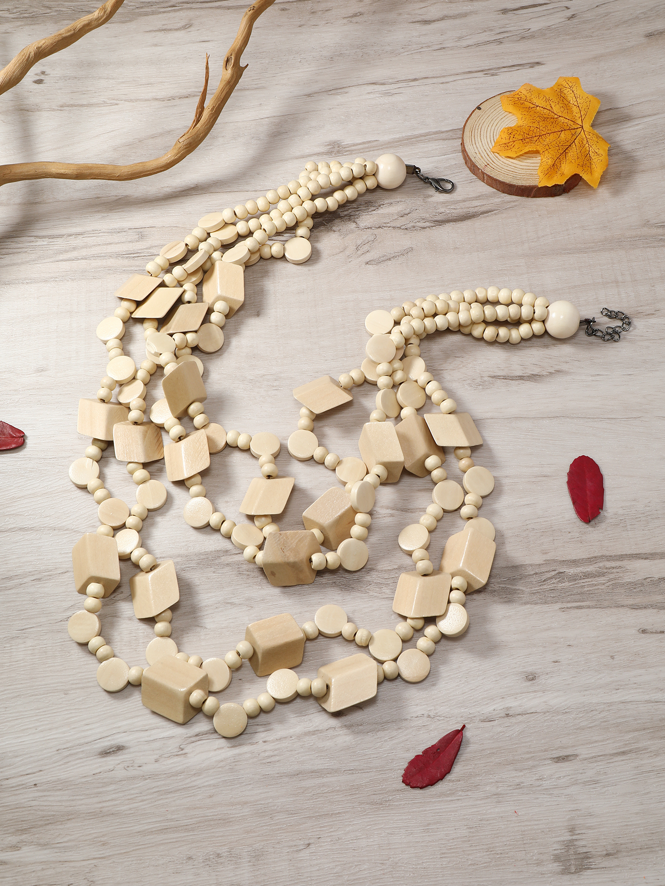 New Ethnic Style Bohemian Tropical Style Vintage Handmade Beaded Multi-Layer Necklace Formosa Coconut Application Scenario