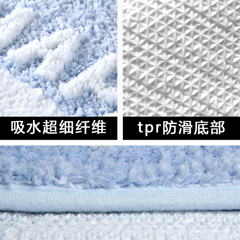 ins Rainbow carpet Bedroom door home entry mat Simple mat bathroom toilet absorbent non-slip mat details Picture