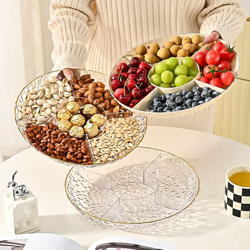 M56-6622多格干果盘糖果盘坚果盘家用分格水果盘零食点心摆放盘子