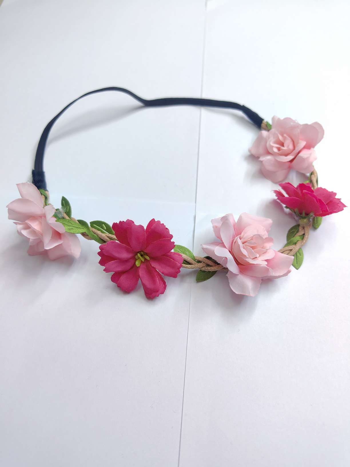 Holiday Party, Floral headband, garland, headband, Princess headband, Hawaiian style, floral headband Specification drawing