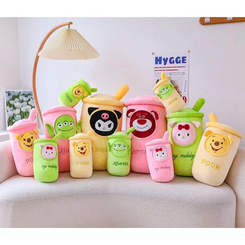 Cross-Border Strawberry Bear Milk Tea Cup Throw Pillow Foreign Trade Plush Toy Large Kulomi Doll Melody Doll Gift Application Scenario