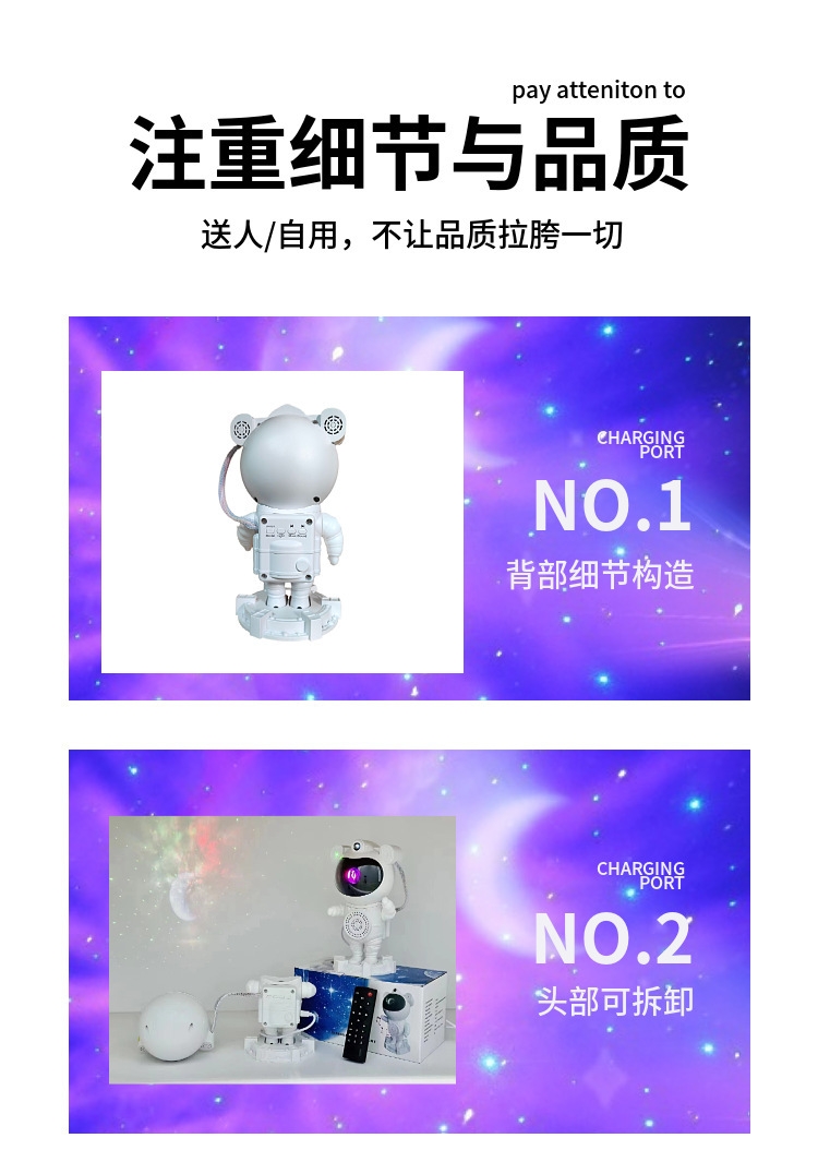 Northern Lights Starry Sky Light, Astronaut night light, Laser Ambient light, Bluetooth astronaut starry sky projector with Moon Aurora light pic 7
