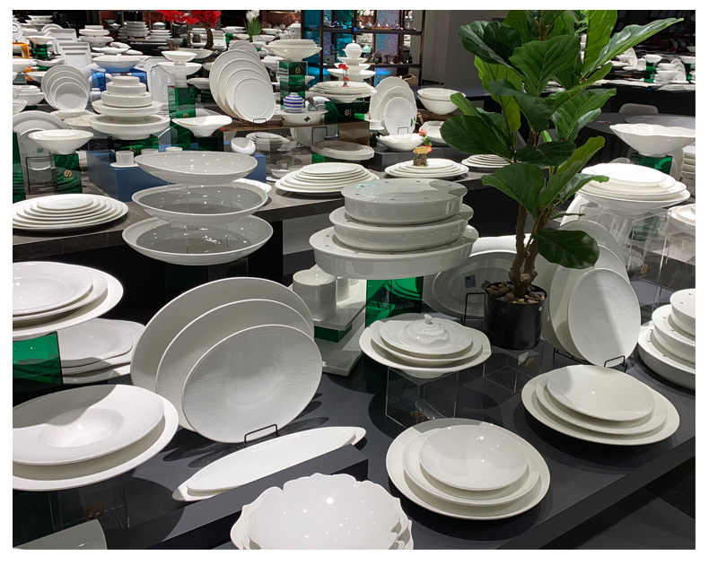 酒店用品陶瓷盘子汤碗椭圆白瓷盘旦形盘菜盘热菜盘酒店餐具详情8