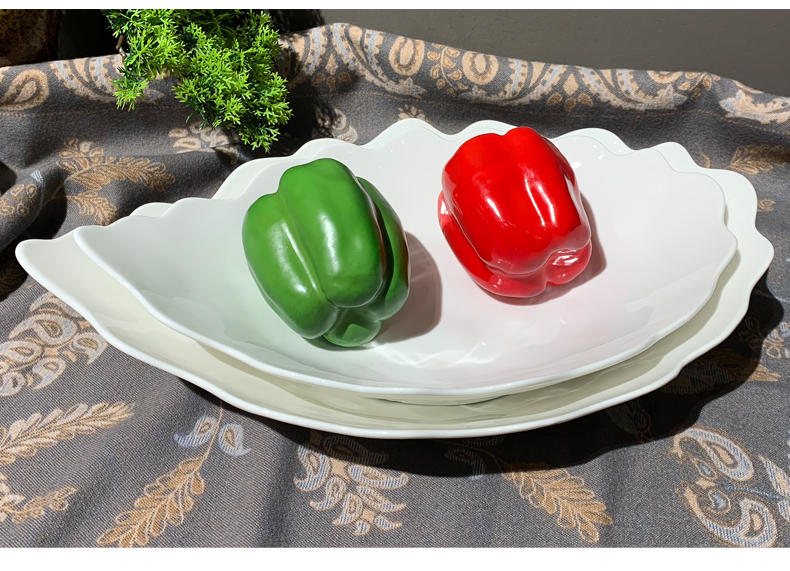 酒店用品陶瓷盘子汤碗椭圆白瓷盘旦形盘菜盘热菜盘酒店餐具详情1