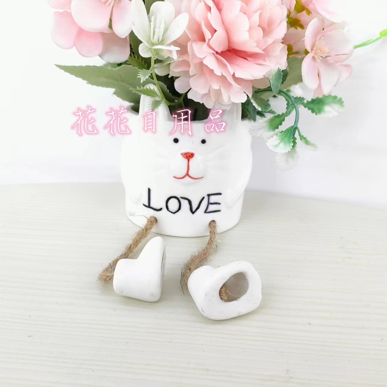 仿真花假花盆景卡通陶瓷盆绣球花摆件装饰品详情6