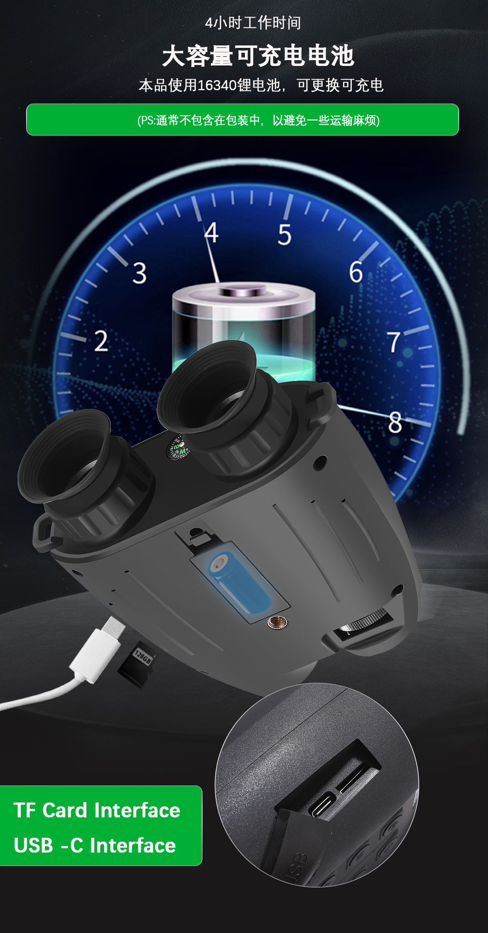 ZIYOUHU PVS-32高清夜视仪头戴数码红外夜视仪头盔头戴式双筒夜间 pic 13