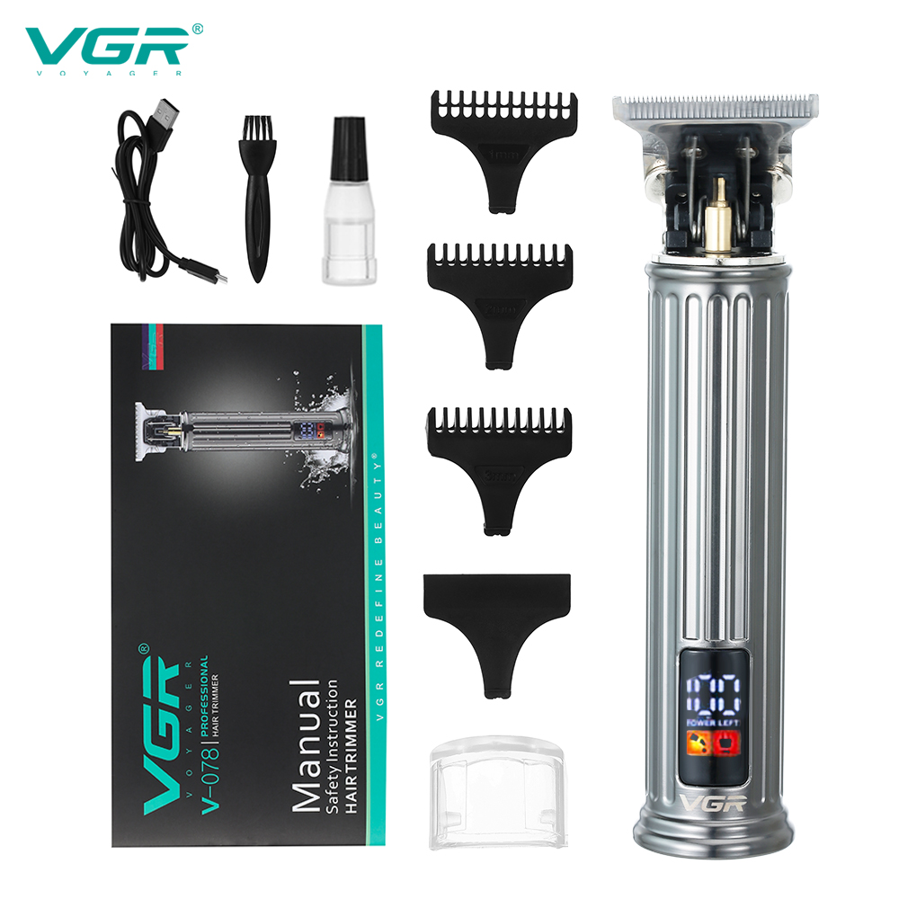 VGR078 Professional portable hair clipper, fully washable, retro T9 oil-tipped hair clipper, engraved hair clipper, specially designed for hair salons Item Picture