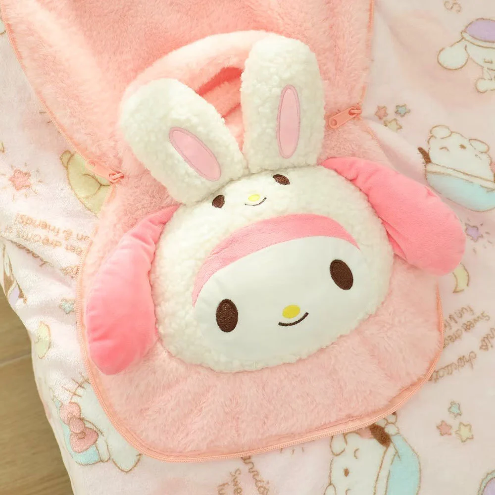 The hand-held, storable nap knee blanket, Japanese-style cute cartoon animal air conditioning blanket, student office nap blanket, hand-held, one-piece blanket, 100*150cm detail image 5