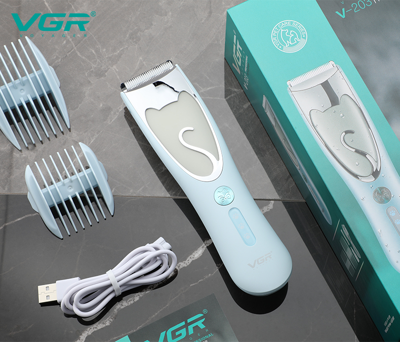 VGR203宠物理发器推毛剃毛专业电推子狗狗猫咪家用陶瓷充电理发剪详情7