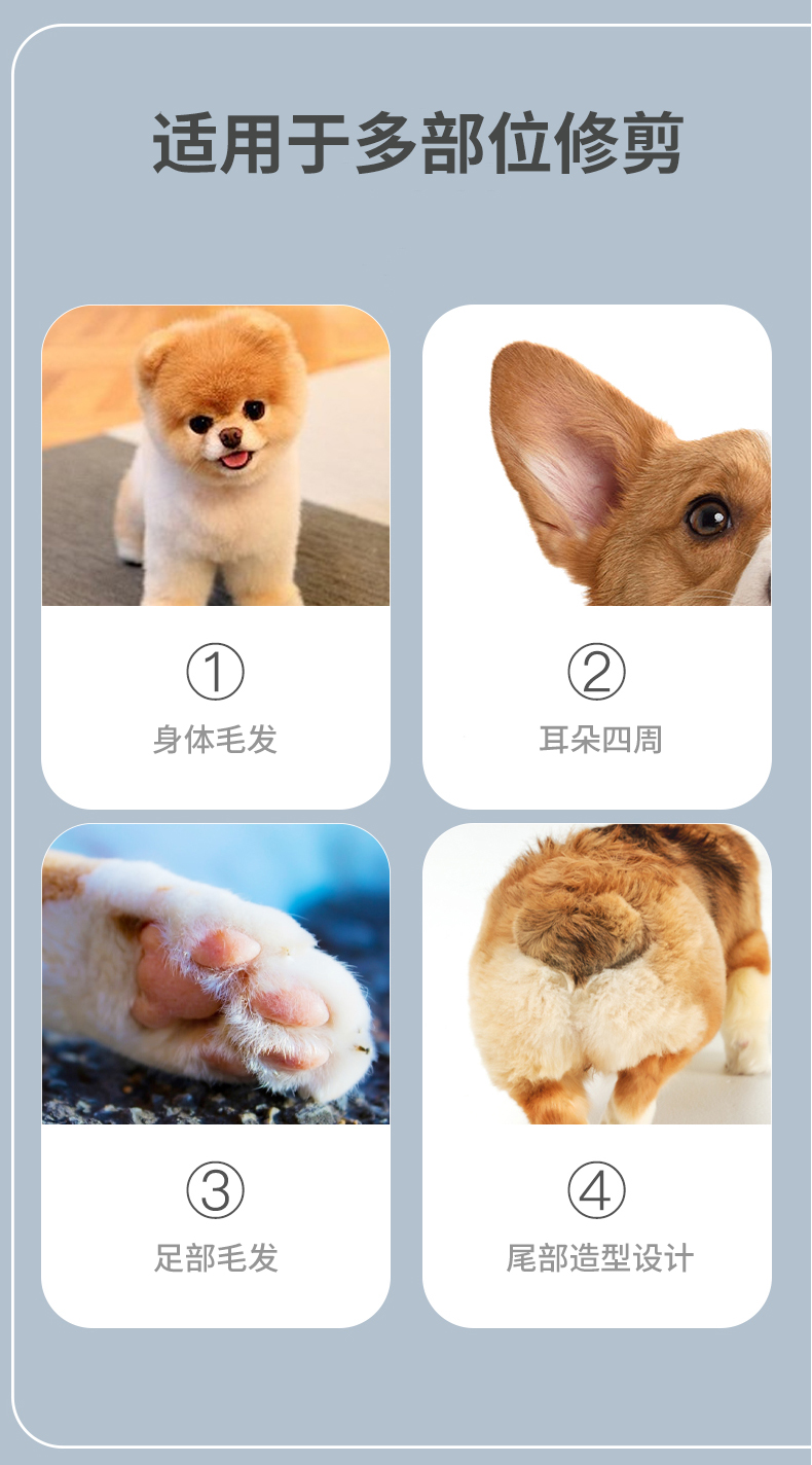 VGR203宠物理发器推毛剃毛专业电推子狗狗猫咪家用陶瓷充电理发剪详情2