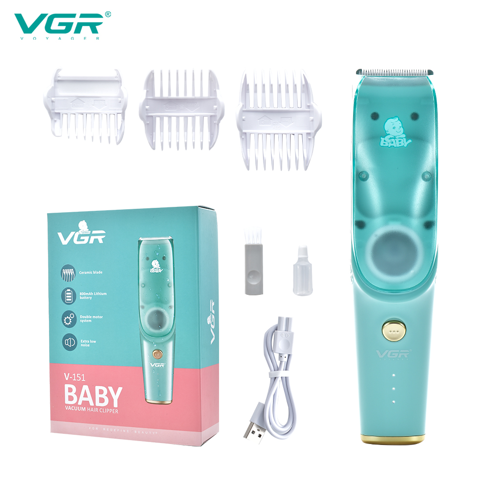 VGR151婴儿自动吸发理发器数显静音宝宝专用推子儿童陶瓷电推剪详情图5