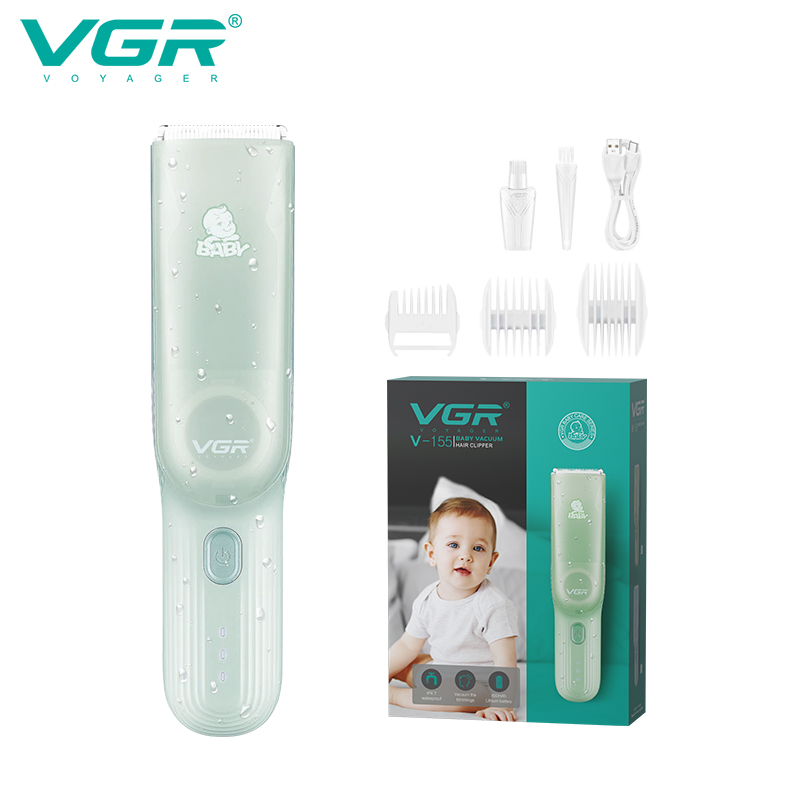 VGR155新款跨境电动剃发推子陶瓷剪自动吸发宝宝婴儿专用理发器详情图1