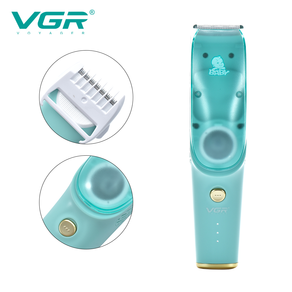 VGR151婴儿自动吸发理发器数显静音宝宝专用推子儿童陶瓷电推剪详情图2