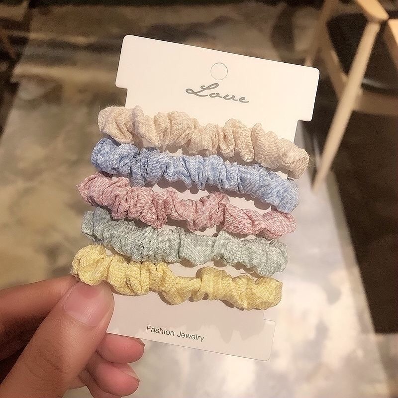 Small Checkercloth Small Circle Hair Rope Female Korean Version Of Ins Simple Ponytail Does Not Hurt The Hair Rope Rubber Band details Picture