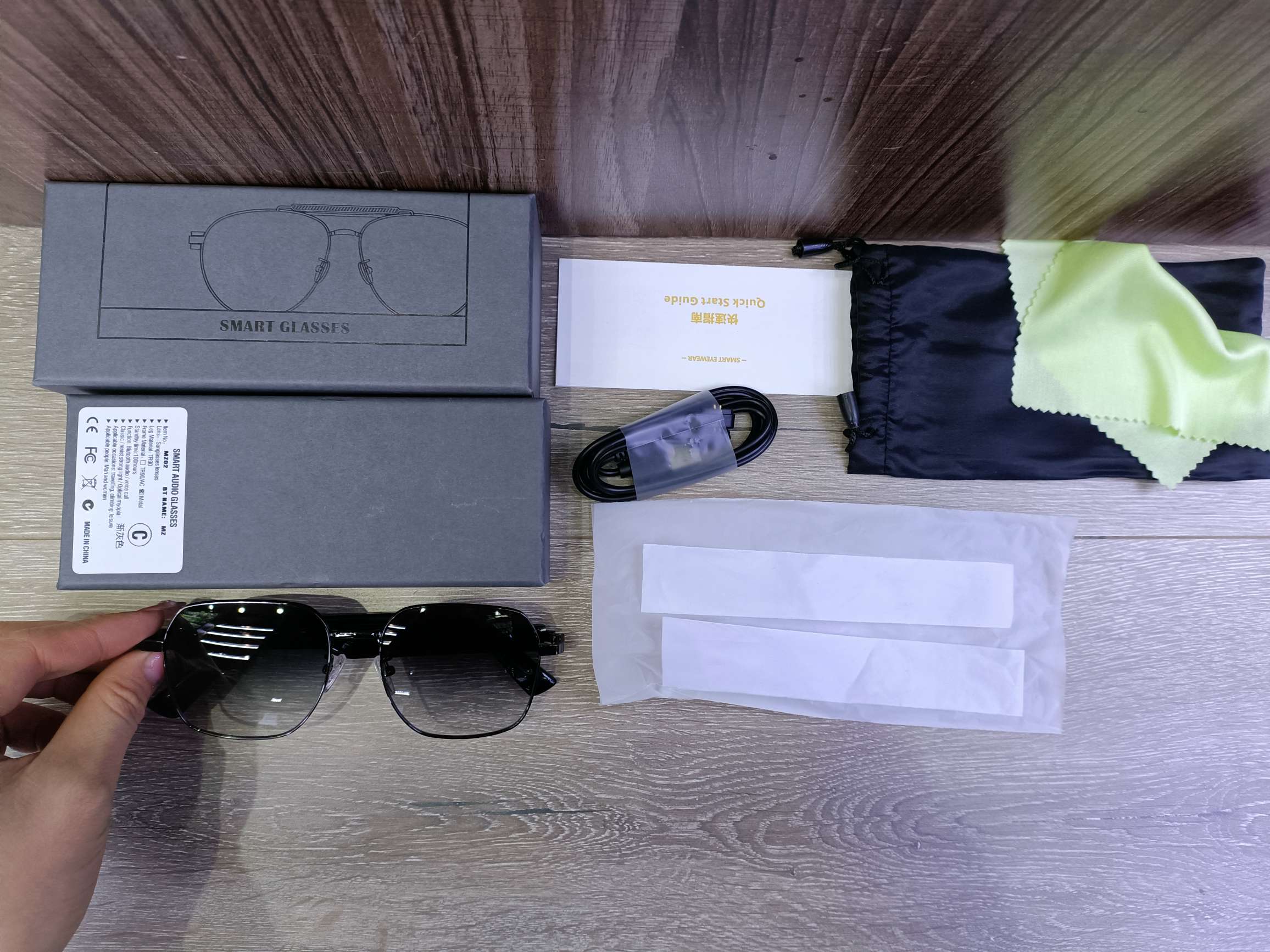 MZ02蓝牙眼镜智能眼镜听歌通话墨镜防UV400紫外线 支持快充智能蓝牙紫外线太阳镜通话音乐骑行户外多功能打电话时尚眼镜详情图4