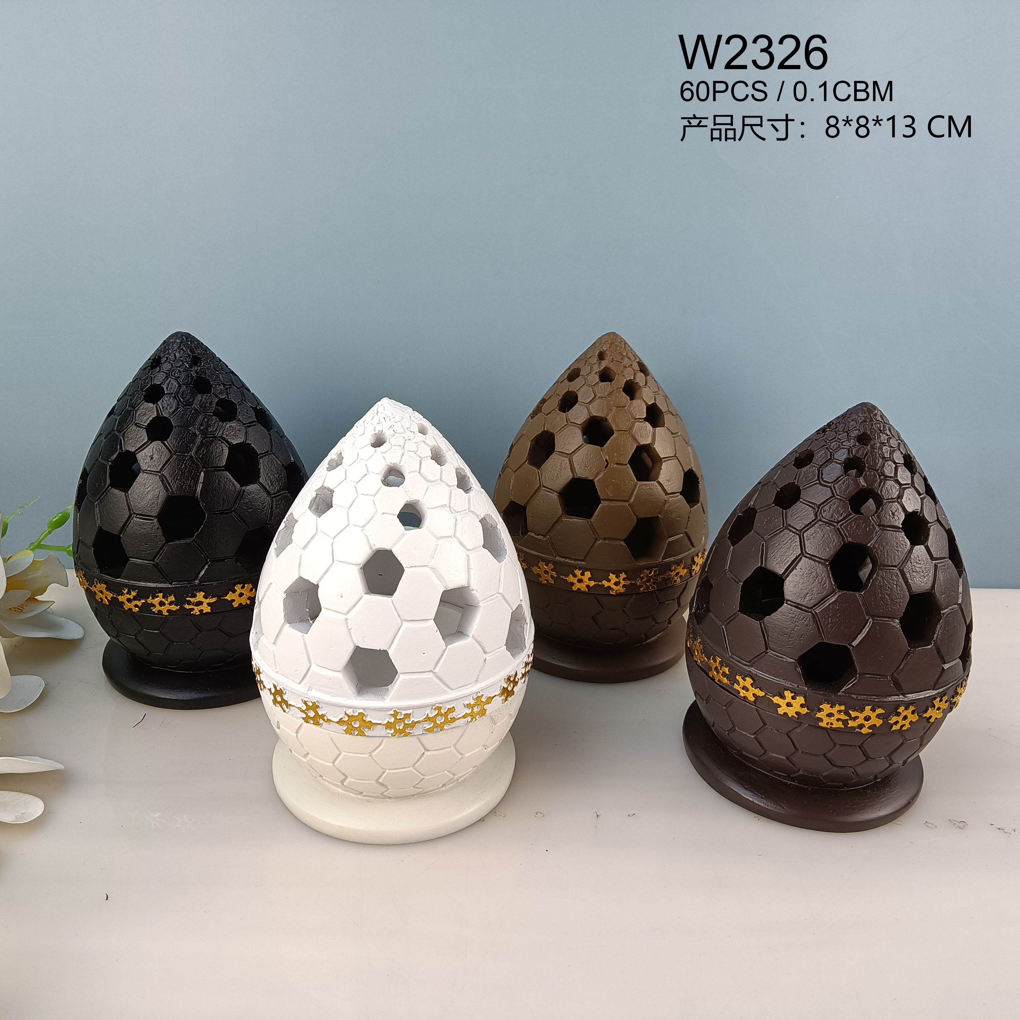 Cross-border new simple creative design resin Middle East carbon Incense burner Muslim home decoration crafts Incense burner details Picture