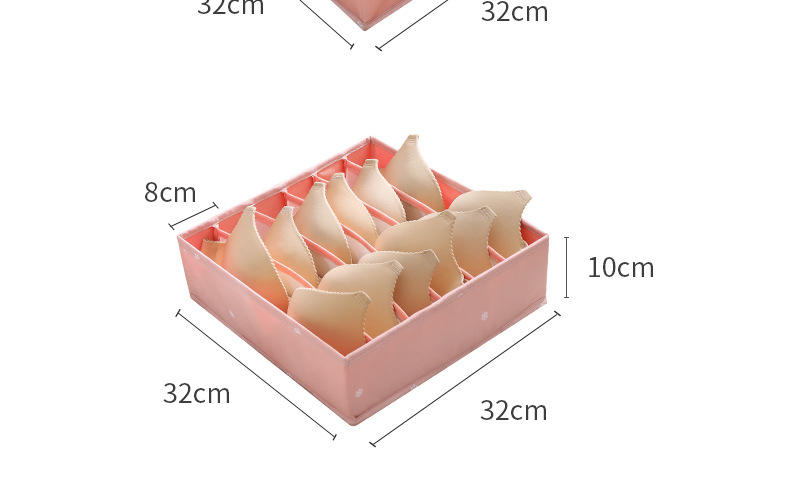 精选缎面内衣盒 家居衣柜抽屉袜子分隔收纳盒 内裤分装整理盒详情10