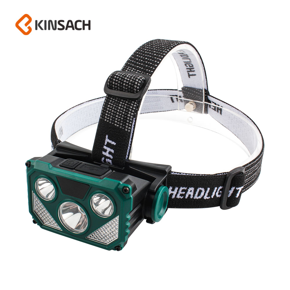 KINSACA Star Source type-c charging multi-head plastic 3*LED+smd red headlight