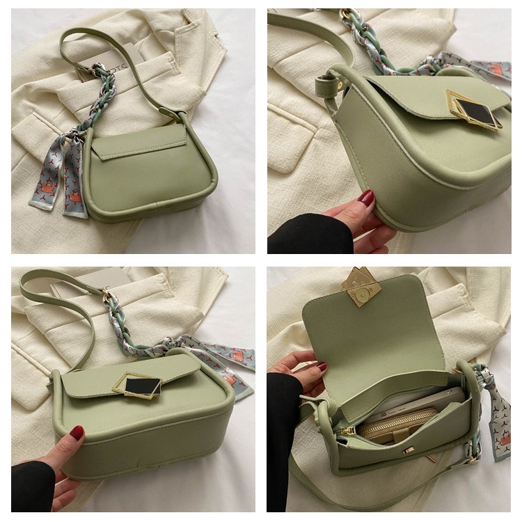 A new 2024 trendy women's bag, a simple and stylish shoulder bag, a small square, casual and stylish silk scarf hand-held crossbody bag detail image 8