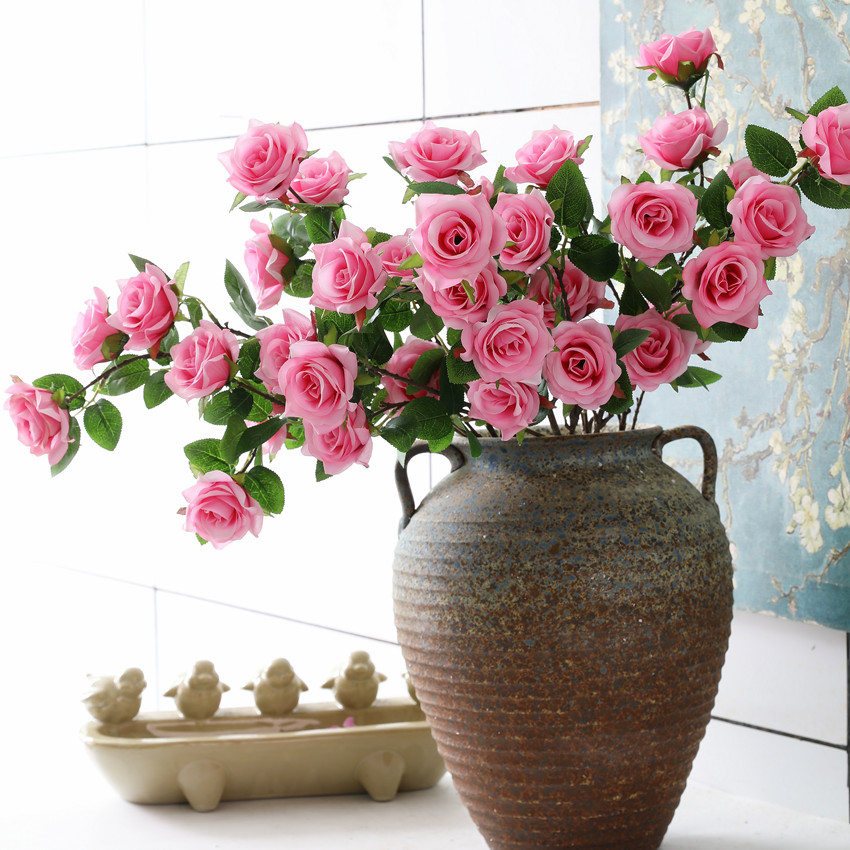 Artificial flowers: 7 roses, artificial flowers, home decoration, wedding decoration, landscaping, flower art, silk flowers, roses details Picture